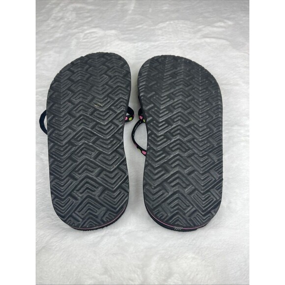 Teva Women's Flip Flops Sandal Black Pink Green Size 5 - Picture 6 of 7